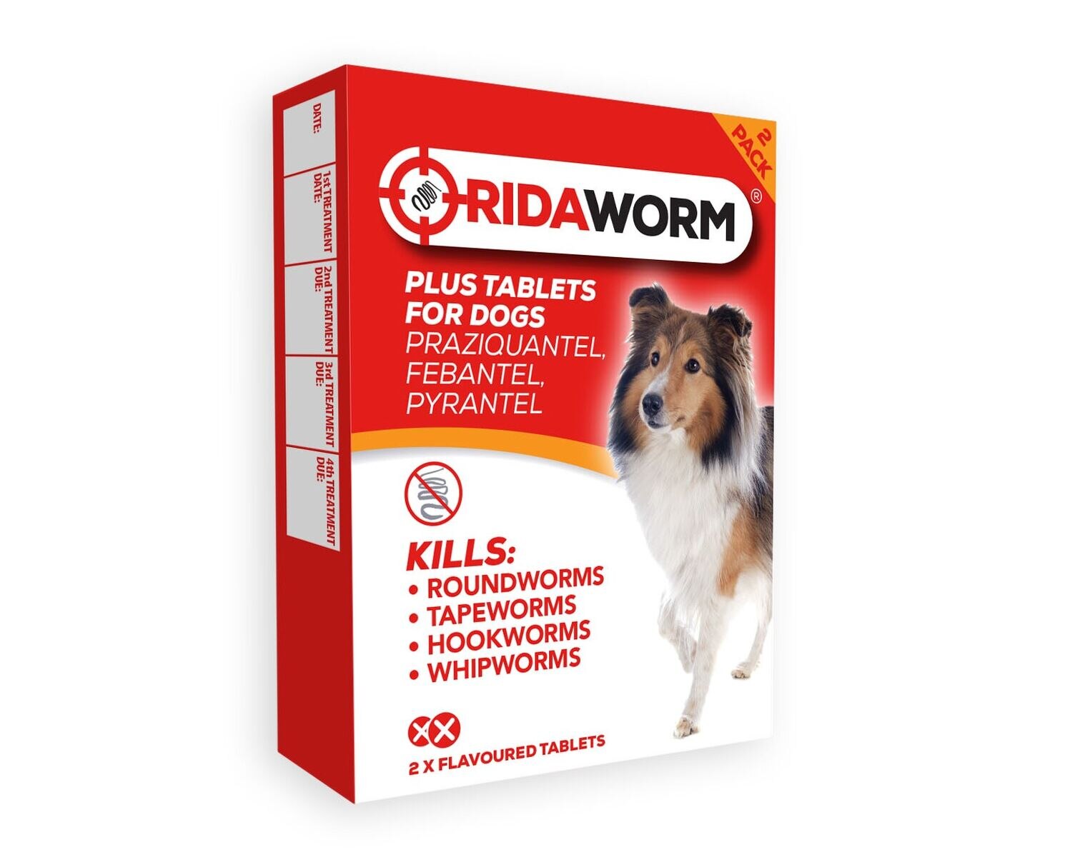 RidaWorm Plus Pork Flavoured Tablets for Dogs - 2 tablets